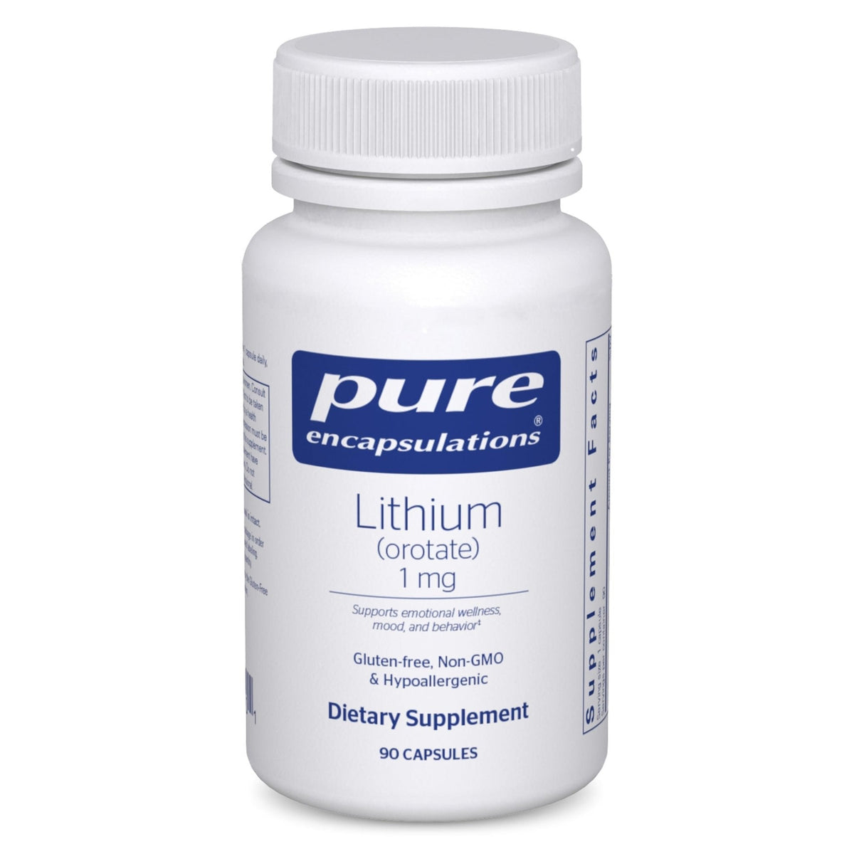 Pure Encapsulations Lithium (Orotate) 1 mg | Support for Calmness and Behavior | 90 Capsules - PrimeBioHealth - canada supplements