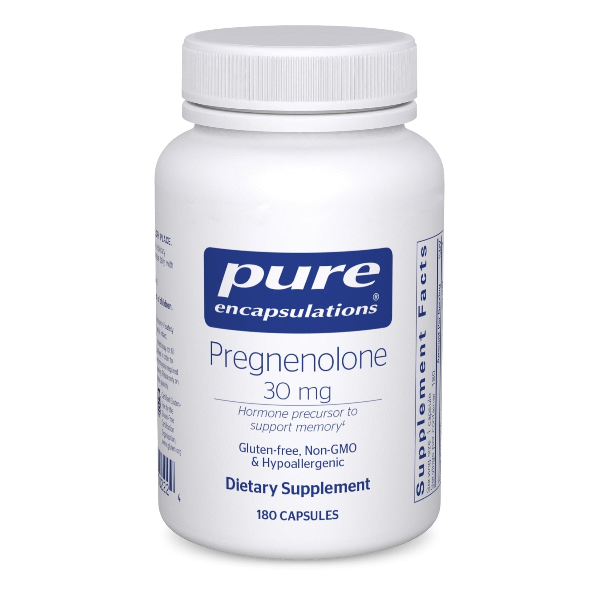Pure Encapsulations Pregnenolone - 30 mg - Hormone Support - Memory Support - Gluten Free & Vegan - 180 Capsules - PrimeBioHealth - canada supplements