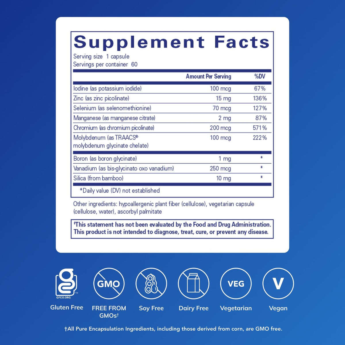 Pure Encapsulations Trace Minerals - Multimineral Supplement - Mineral Supplement - Supports Metabolism & Cellular Function* - Gluten Free & Vegan - 60 Capsules - PrimeBioHealth - canada supplements