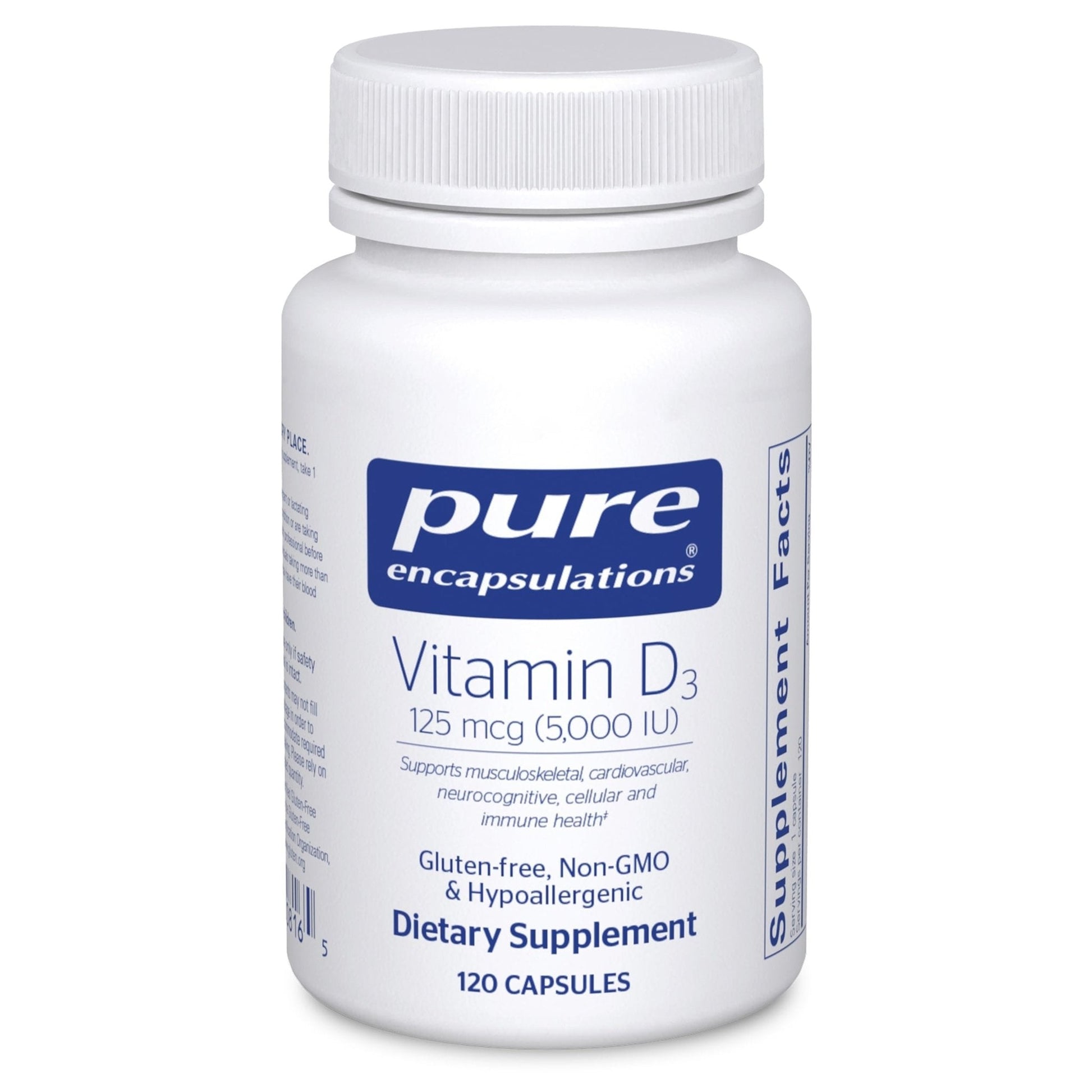 Pure Encapsulations Vitamin D3 125 mcg (5,000 IU) - Supplement to Support Bone, Joint, Breast, Heart, Colon, and Immune Health - PrimeBioHealth - canada supplements