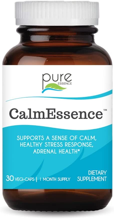 PURE ESSENCE LABS Calm Essence - Natural Sleeping Aid and Anti Stress Supplement for Adults - Calming Stress Relief (30 Capsules) - PrimeBioHealth - canada supplements