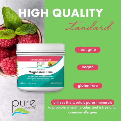 Pure Essence Labs Ionic Fizz Magnesium Plus, Anti-Stress Supplement Drink Powder, Gluten Free and Non-GMO Magnesium Powder - PrimeBioHealth - canada supplements