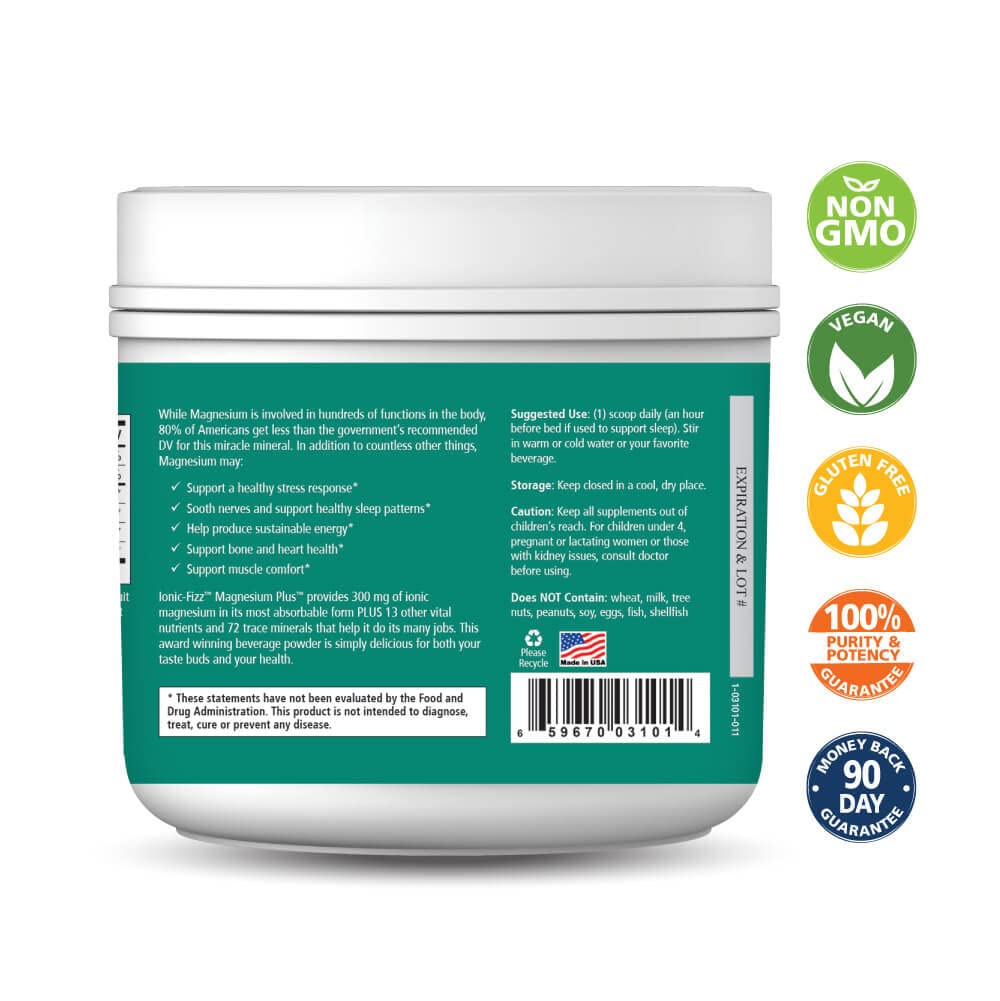 Pure Essence Labs Ionic Fizz Magnesium Plus, Anti-Stress Supplement Drink Powder, Gluten Free and Non-GMO Magnesium Powder - PrimeBioHealth - canada supplements