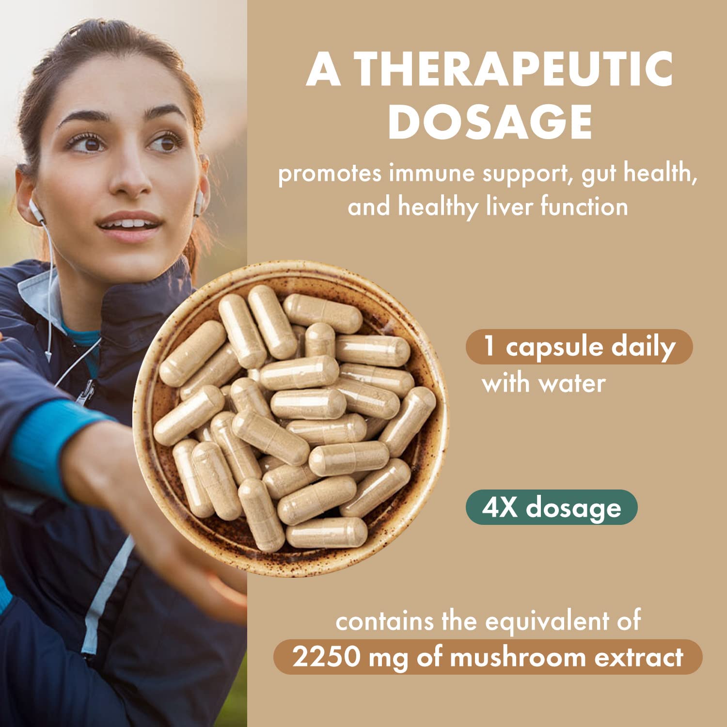 PURE ESSENCE LABS Organic Turkey Tail 4X Mushroom Extract, Vegan Mushrooms Supplement for Immune Building, 30 Capsules - PrimeBioHealth - canada supplements