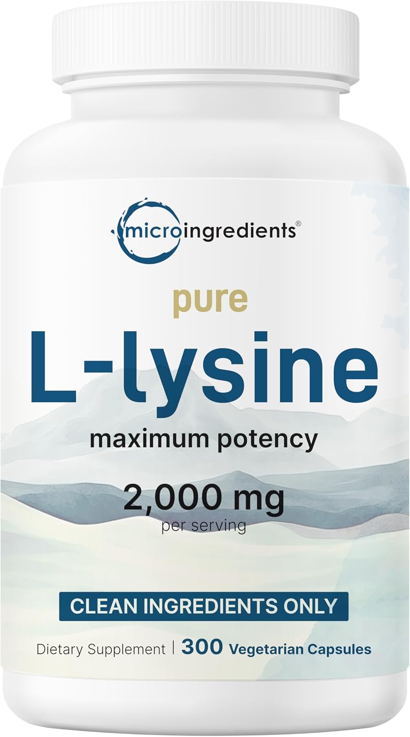 Pure L-Lysine 2,000mg, 300 Veggie Capsules | Maximum Potency, Easily Absorbed, Free Form | Essential Amino Acid for Collagen, Lip, & Immune Support | Clean Ingredients Without Fillers - PrimeBioHealth - canada supplements