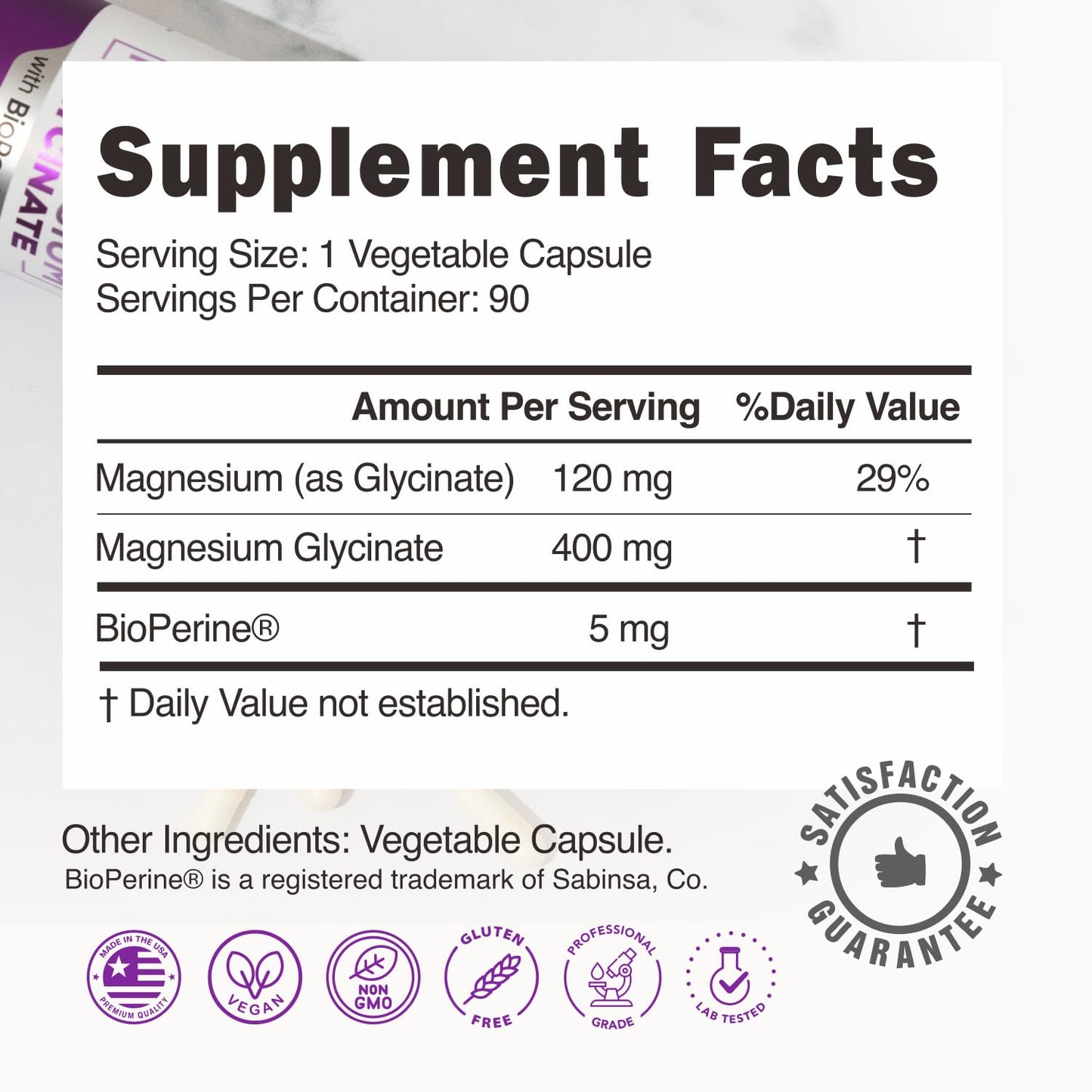 Pure Magnesium Glycinate 400mg - 5X Higher Absorption - Support Stress Relief, Sleep, Bone Health - 100% Chelated - Pure Magnesium Supplement - PrimeBioHealth - canada supplements