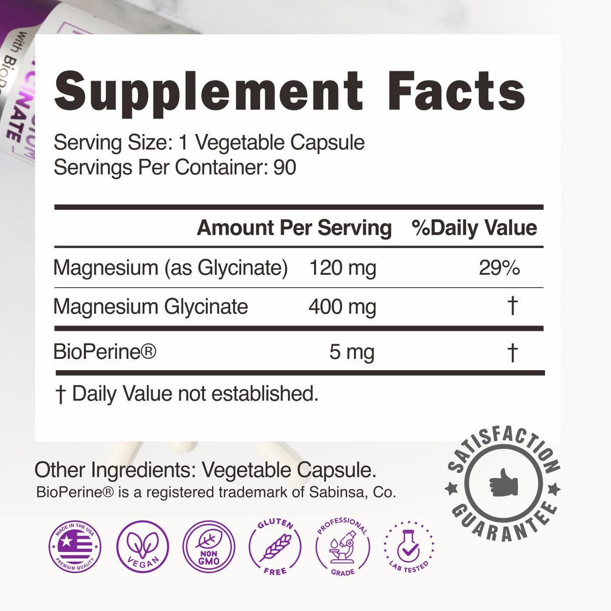 Pure Magnesium Glycinate 400mg - 5X Higher Absorption - Support Stress Relief, Sleep, Bone Health - 100% Chelated - Pure Magnesium Supplement - PrimeBioHealth - canada supplements