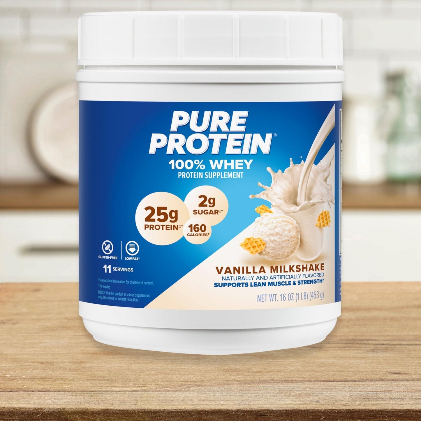 Pure Protein Powder, Whey, High Protein, Low Sugar, Gluten Free, Vanilla Cream, 1 lb - PrimeBioHealth - canada supplements