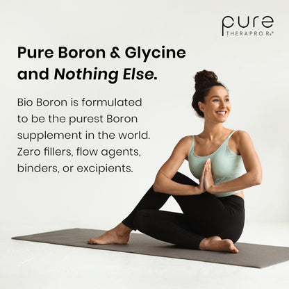 Pure TheraPro Rx Bio Boron 10mg, 3 Months Supply - Bororganic Glycine Boron for Men & Women - Premium Formula for Bone Health, Joint Flexibility - PrimeBioHealth - canada supplements