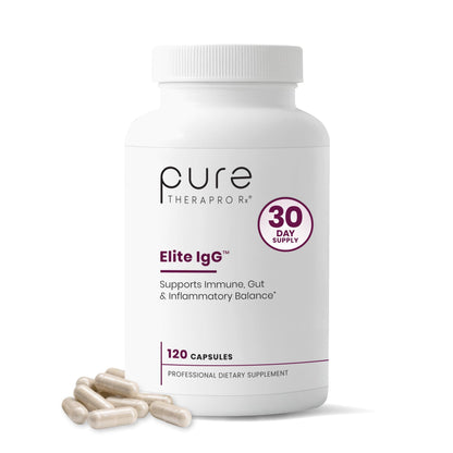 Pure Therapro Rx Elite IgG Immunoglobulin Supplement, 120 Caps - Gut Health & Immune Support, 1100 mg IgG, IGA & IgM, Sunflower Lecithin | Dairy & Gluten Free Colostrum Supplement Alternative - PrimeBioHealth - canada supplements