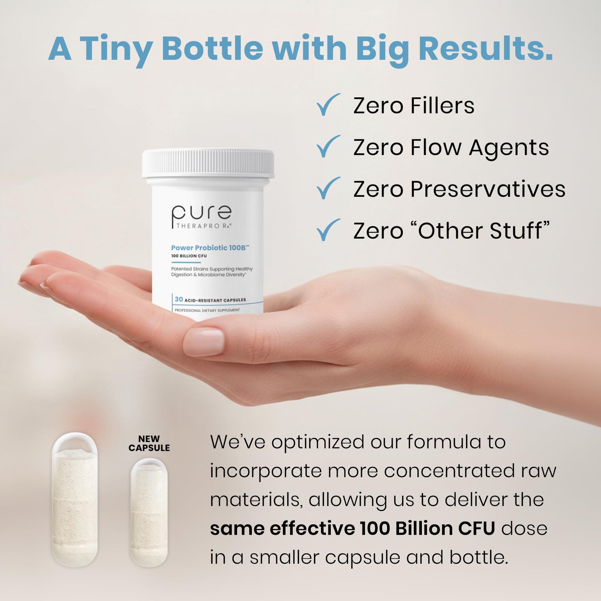 Pure Therapro Rx Power Probiotic 100B | 30 Acid Resistant Capsules - 1 Month Supply | 4 Proven Strains 100 Billion CFU | Flora Balance & Digestion | NO Refrigeration Required | Non-GMO | Zero Fillers - PrimeBioHealth - canada supplements