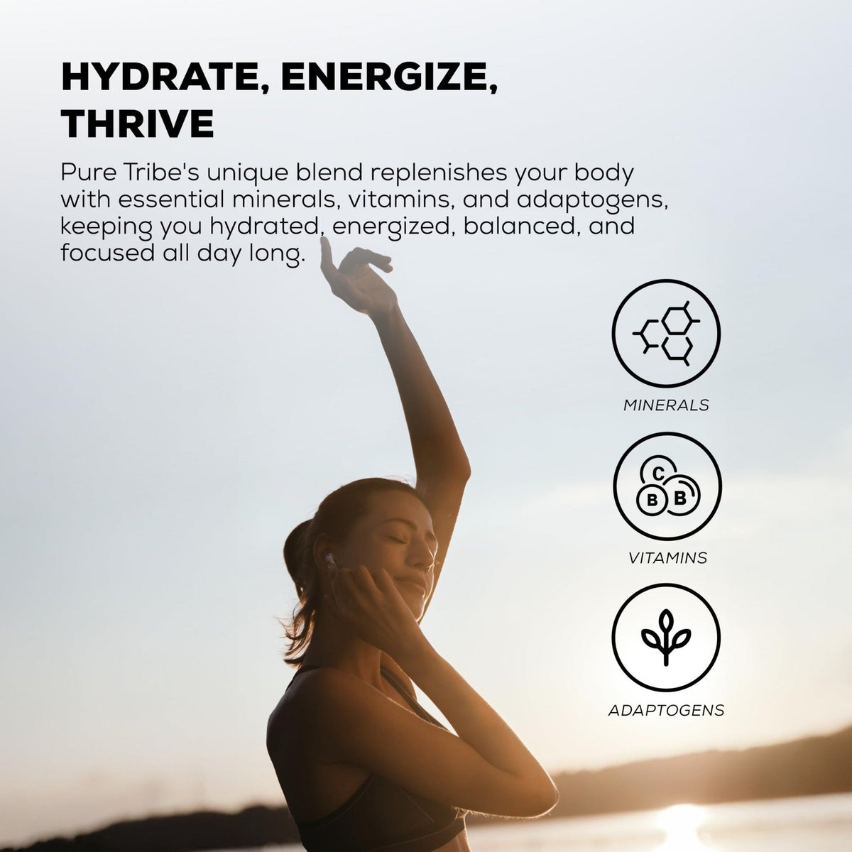 PURE TRIBE Instant Hydration Electrolytes Powder Packets with Magnesium & Salt – Zero Sugar Hydration Packets with 6 B Vitamins & Adaptogens - PrimeBioHealth - canada supplements