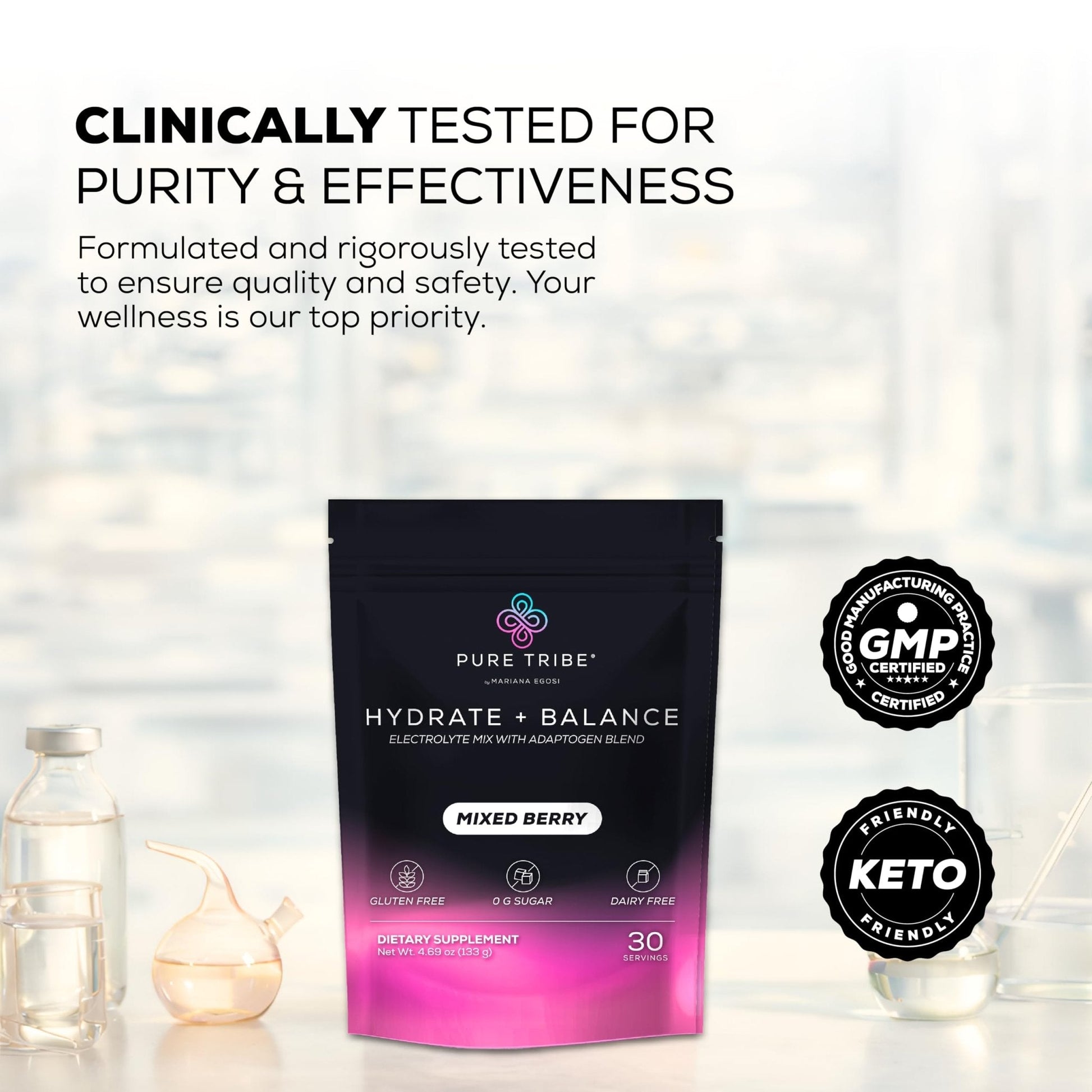 PURE TRIBE Instant Hydration Electrolytes Powder Packets with Magnesium & Salt – Zero Sugar Hydration Packets with 6 B Vitamins & Adaptogens - PrimeBioHealth - canada supplements