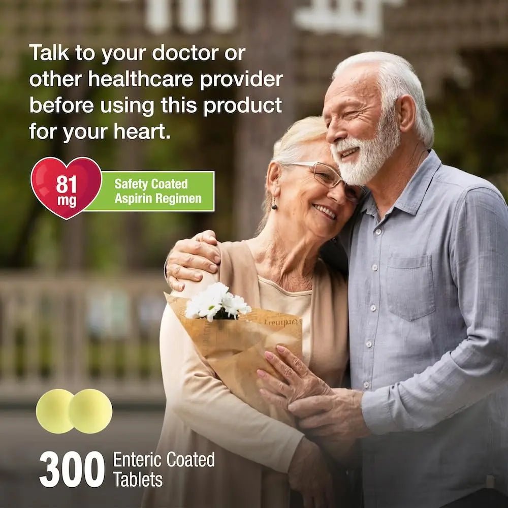 Puregen Labs Aspirin 81 mg Low Dose (NSAID) – 300 Enteric Coated Tablets - PrimeBioHealth - canada supplements