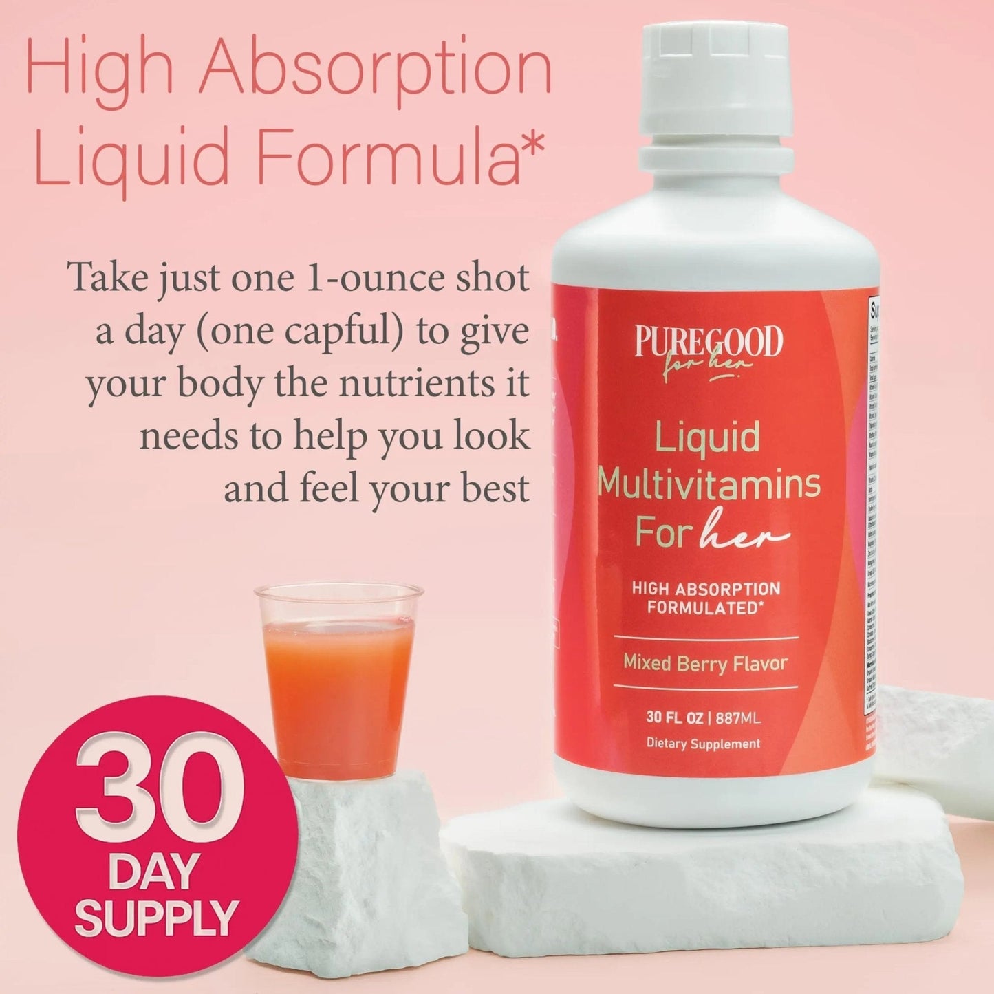PureGood Women’s Liquid Multivitamin | 70+ Nutrients, Superfoods & Omegas | High Absorption Daily Supplement | - PrimeBioHealth - canada supplements