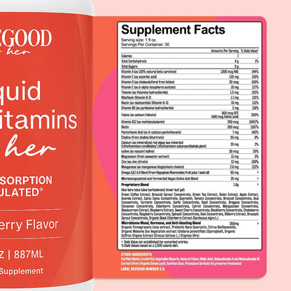 PureGood Women’s Liquid Multivitamin | 70+ Nutrients, Superfoods & Omegas | High Absorption Daily Supplement | - PrimeBioHealth - canada supplements