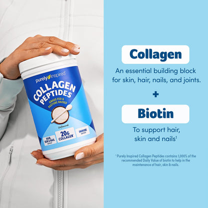 Purely Inspired Collagen Powder, Unflavored (20 Servings) - 20g Hydrolyzed Collagen Peptides Protein Powder for Women & Men - Grass-Fed & Pasture Raised Supports Hair - PrimeBioHealth - canada supplements