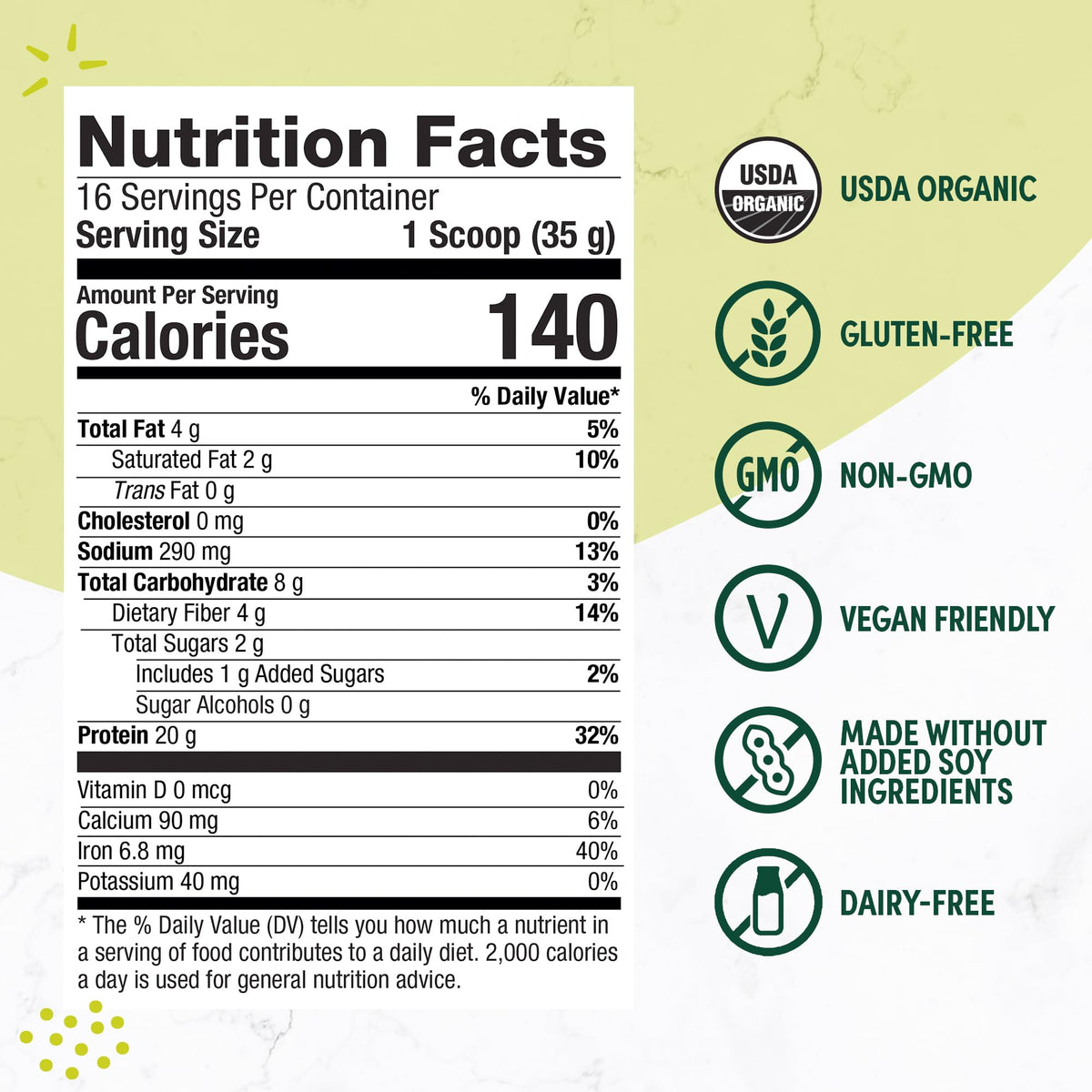 Purely Inspired Plant-Based Protein Powder for Men & Women, Creamy French Vanilla (16 Servings) - Vegan & Organic - 20g of Pea Protein Powder for Smoothies & Shakes - Dairy-Free, & Gluten-Free - PrimeBioHealth - canada supplements