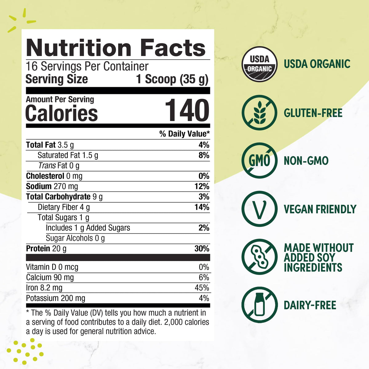 Purely Inspired Plant-Based Protein Powder for Men & Women, Rich Decadent Chocolate (16 Servings) - Vegan & Organic - 20g of Pea Protein Powder for Smoothies & Shakes - PrimeBioHealth - canada supplements