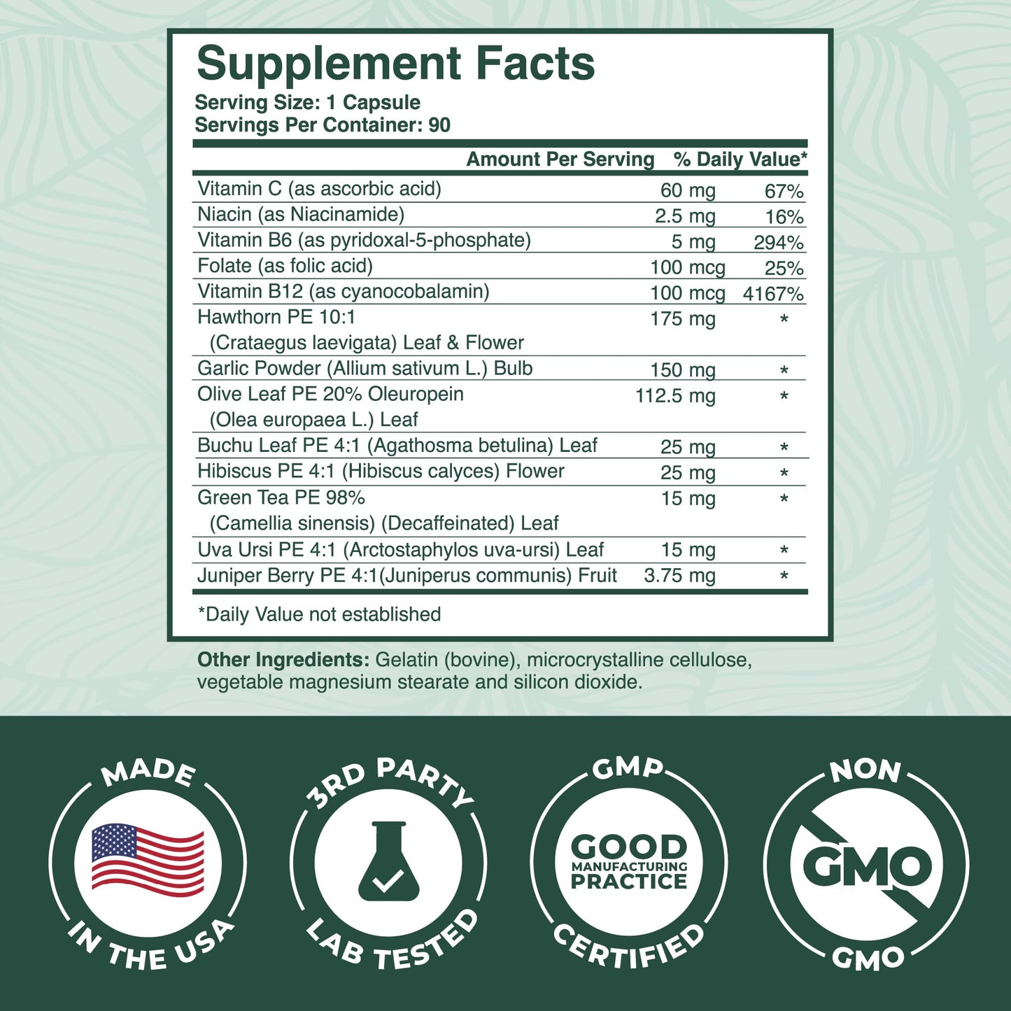 PurePremium Blood Pressure Supplements with Hawthorn Berry, Hibiscus, Garlic & Vitamin B12- Nitric Oxide Supplement for Normal Heart Health - PrimeBioHealth - canada supplements
