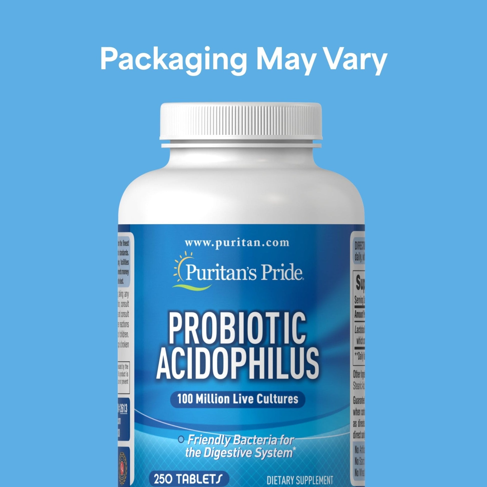 Puritan's Pride Daily Probiotic Acidophilus, 100 Million Live Cultures, Dietary Supplement for Digestive, Gut, and Immune Health, Soy, Sodium, - PrimeBioHealth - canada supplements