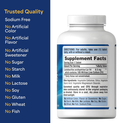 Puritan's Pride Daily Probiotic Acidophilus, 100 Million Live Cultures, Dietary Supplement for Digestive, Gut, and Immune Health, Soy, Sodium, - PrimeBioHealth - canada supplements