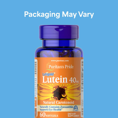 Puritan's Pride Premium Lutigold™ Lutein Carotenoid 40 mg with Zeaxanthin for Men and Women, Dietary Supplement for Eye Health Support, 2 Month Supply, 60 Easy-to-Swallow Softgels - PrimeBioHealth - canada supplements
