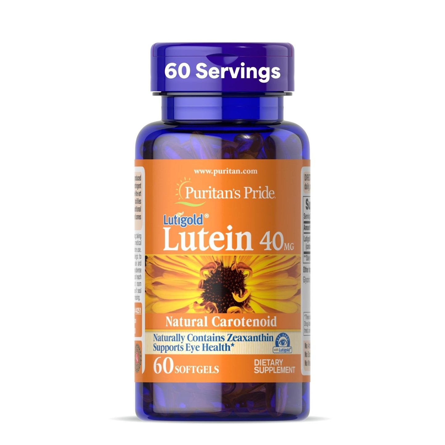 Puritan's Pride Premium Lutigold™ Lutein Carotenoid 40 mg with Zeaxanthin for Men and Women, Dietary Supplement for Eye Health Support, 2 Month Supply, 60 Easy-to-Swallow Softgels - PrimeBioHealth - canada supplements