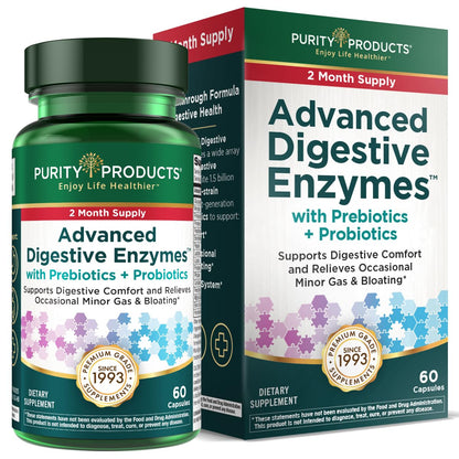 Purity Products Advanced Digestive Enzymes with Probiotics & Prebiotics – Digestive Health Supplement for Bloating, Gas Relief & Gut Support - PrimeBioHealth - canada supplements