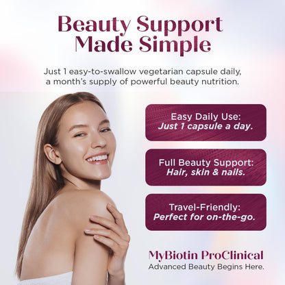 Purity Products MyBiotin ProClinical – Thicker Hair Starting in 3 Weeks & Fights Wrinkles - MB40X Patented Biotin Vitamin B7 Matrix w/Astaxanthin - PrimeBioHealth - canada supplements