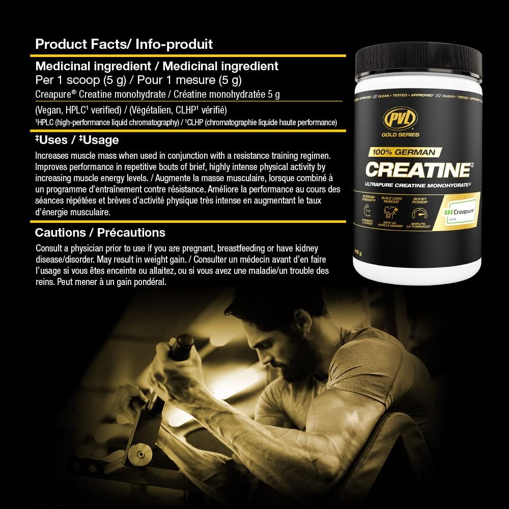 PVL Creapure Creatine – 100% Pure German Creatine Monohydrate Powder-Pharmaceutical Grade Muscle Building Supplement for Strength Training, Pre Workout & Post Workout Protein Support–410g 82 Servings - PrimeBioHealth - canada supplements