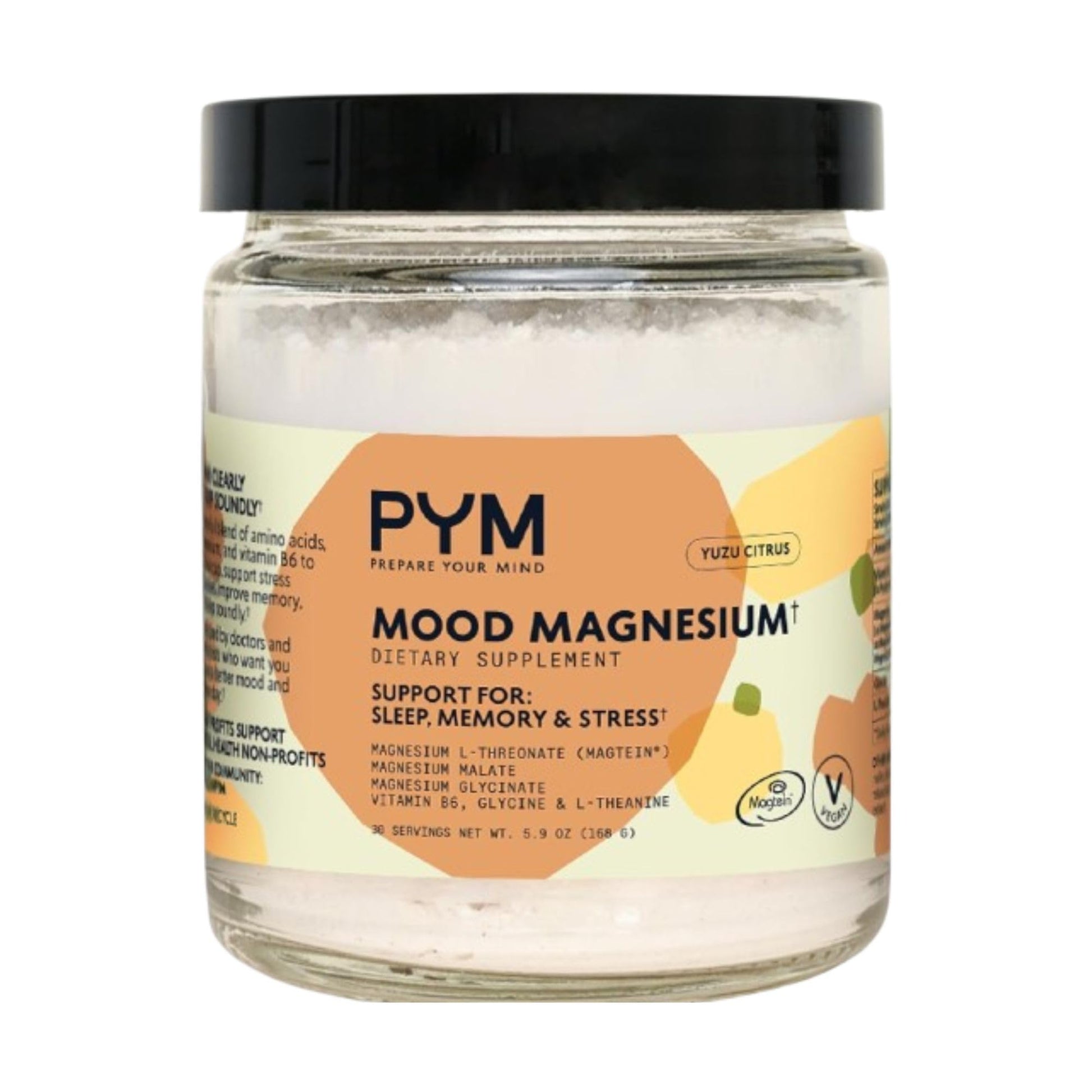 PYM Mood Magnesium Powder to Support Stress & Better Sleep, 30 Servings - Magnesium Glycinate, Magnesium Malate & l-Threonate, Yuzu Citrus | Non-GMO - PrimeBioHealth - canada supplements