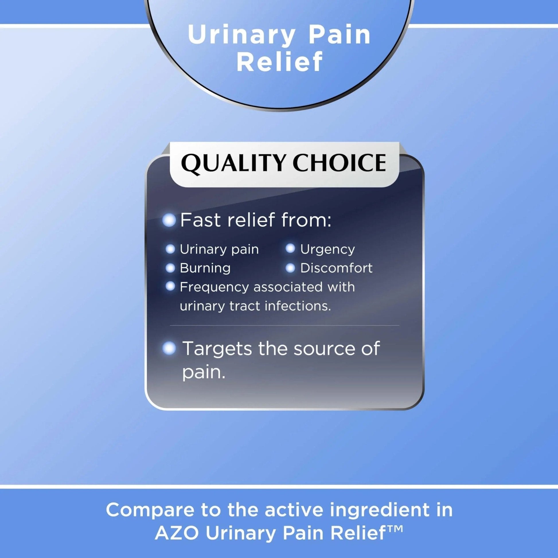 Quality Choice Fast Acting Urinary Pain Relief, Phenazopyridine Hydrochloride 95mg, Relieves UTI Pain, Burning, Frequent Urination, Bladder Discomfort, Urgency. One 30 Tablet Box (30 Total Tablets) - PrimeBioHealth - canada supplements