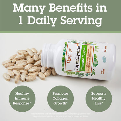 Quantum Health Super Lysine+ / Advanced Formula Lysine+ Immune Support with Vitamin C, Echinacea, Licorice, Propolis, Odorless Garlic - PrimeBioHealth - canada supplements