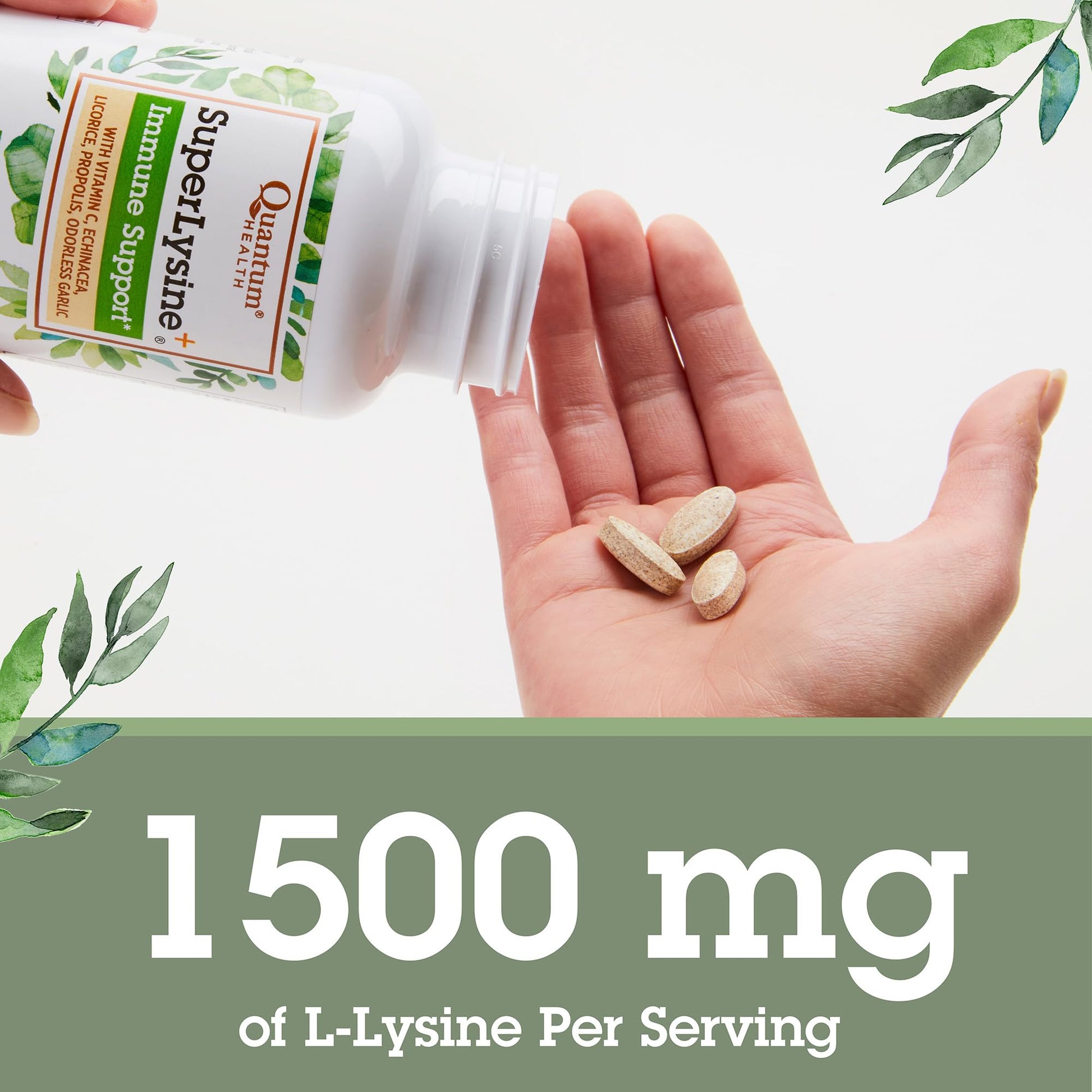 Quantum Health Super Lysine+ / Advanced Formula Lysine+ Immune Support with Vitamin C, Echinacea, Licorice, Propolis, Odorless Garlic - PrimeBioHealth - canada supplements