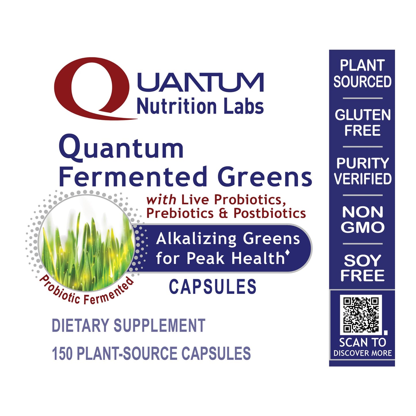 Quantum Nutrition Labs Quantum Fermented Greens- Super Greens Supplement, Superfood Blend, Organic Vitamins with Probiotic - Daily Greens with Spinach, Chlorella - PrimeBioHealth - canada supplements