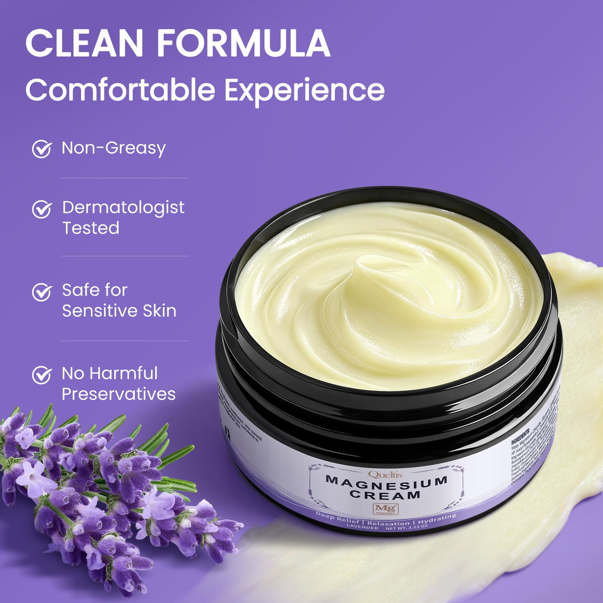 QUELTIS Magnesium Cream, Magnesium Lotion for Sleep, Pain & Leg Cramps, Topical Magnesium Chloride Cream for Muscle Relaxation, Calm, Moisturizing - PrimeBioHealth - canada supplements