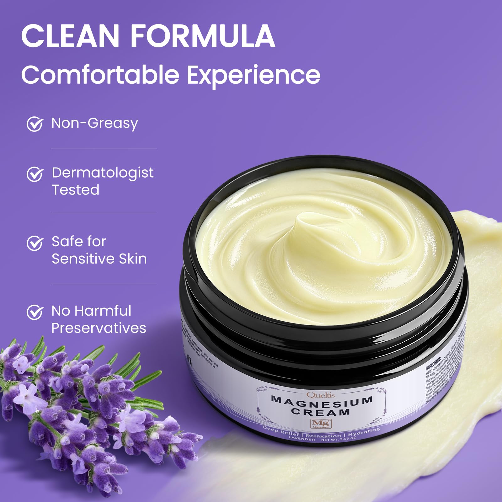 QUELTIS Magnesium Cream, Magnesium Lotion for Sleep, Pain & Leg Cramps, Topical Magnesium Chloride Cream for Muscle Relaxation, Calm, Moisturizing - PrimeBioHealth - canada supplements