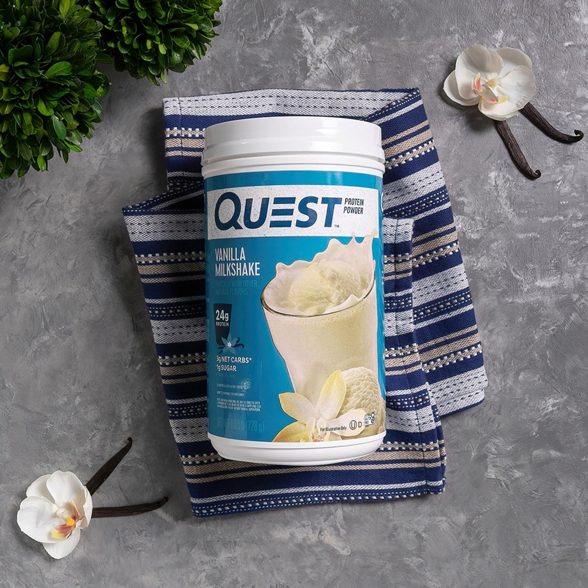 Quest Nutrition Vanilla Milkshake Protein Powder, 24g of Protein, 1g of Sugar, Low Carb, Gluten Free, 1.6 Pound, 23 Servings - PrimeBioHealth - canada supplements