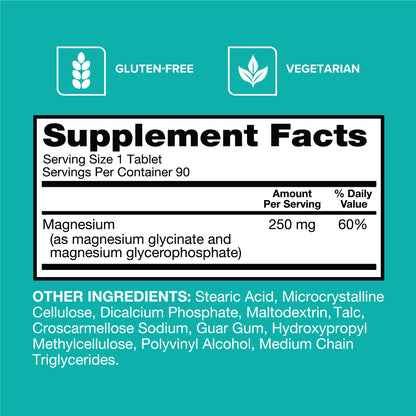 Qunol Magnesium Glycinate Complex, Gentle on Stomach, 250mg One Pill Dose, Superior-Absorption Magnesium, Nerve, - PrimeBioHealth - canada supplements