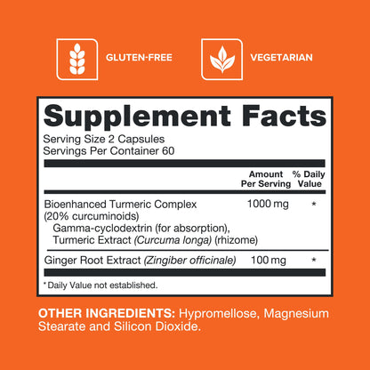 Qunol Turmeric and Ginger Capsules, 1000mg Turmeric Supplement, Ultra High Absorption to Support Joint Health, 1 Doctor Recommended Form - PrimeBioHealth - canada supplements