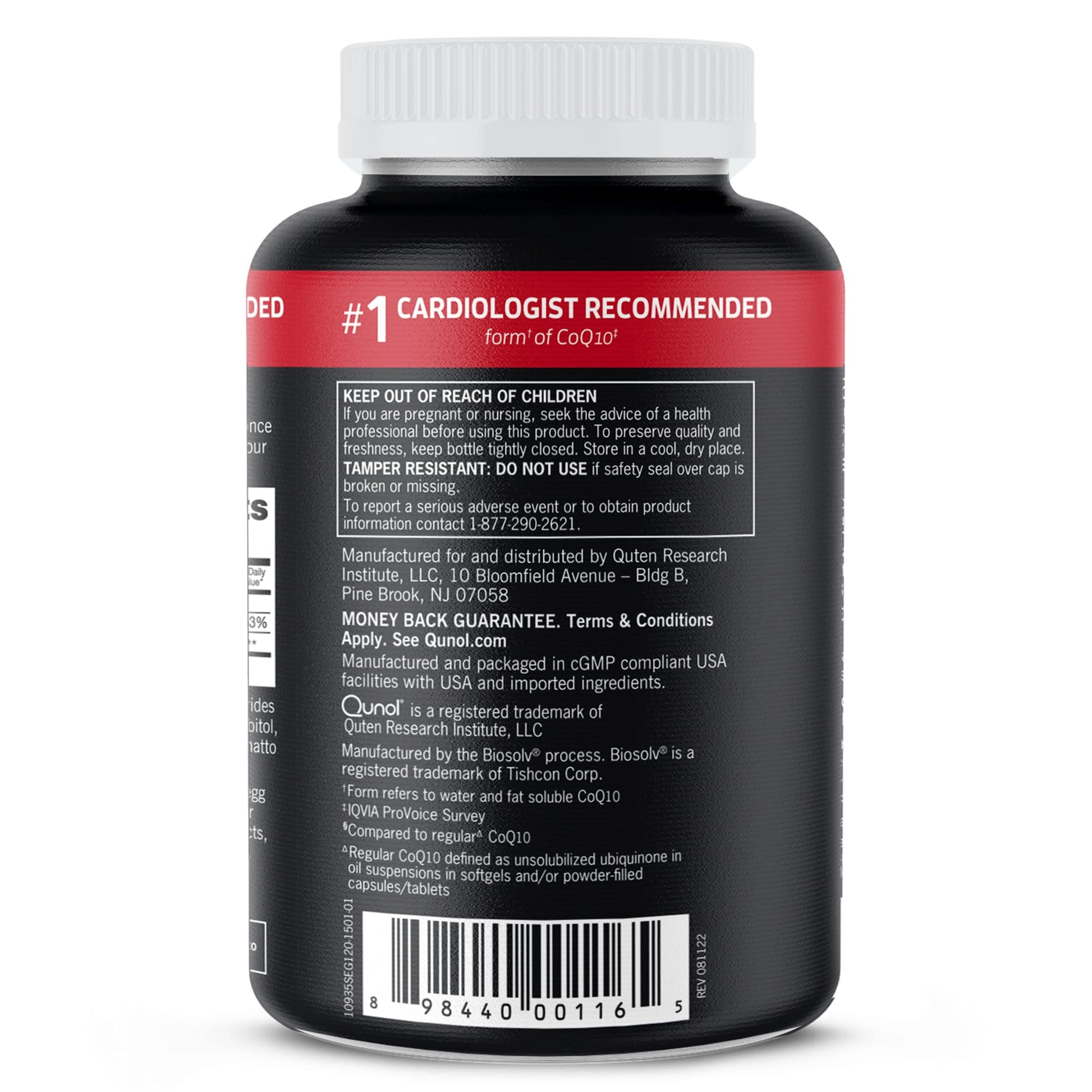Qunol Ultra CoQ10 100mg, 3x Better Absorption, Patented Water and Fat Soluble Natural Supplement Form of Coenzyme Q10 - PrimeBioHealth - canada supplements