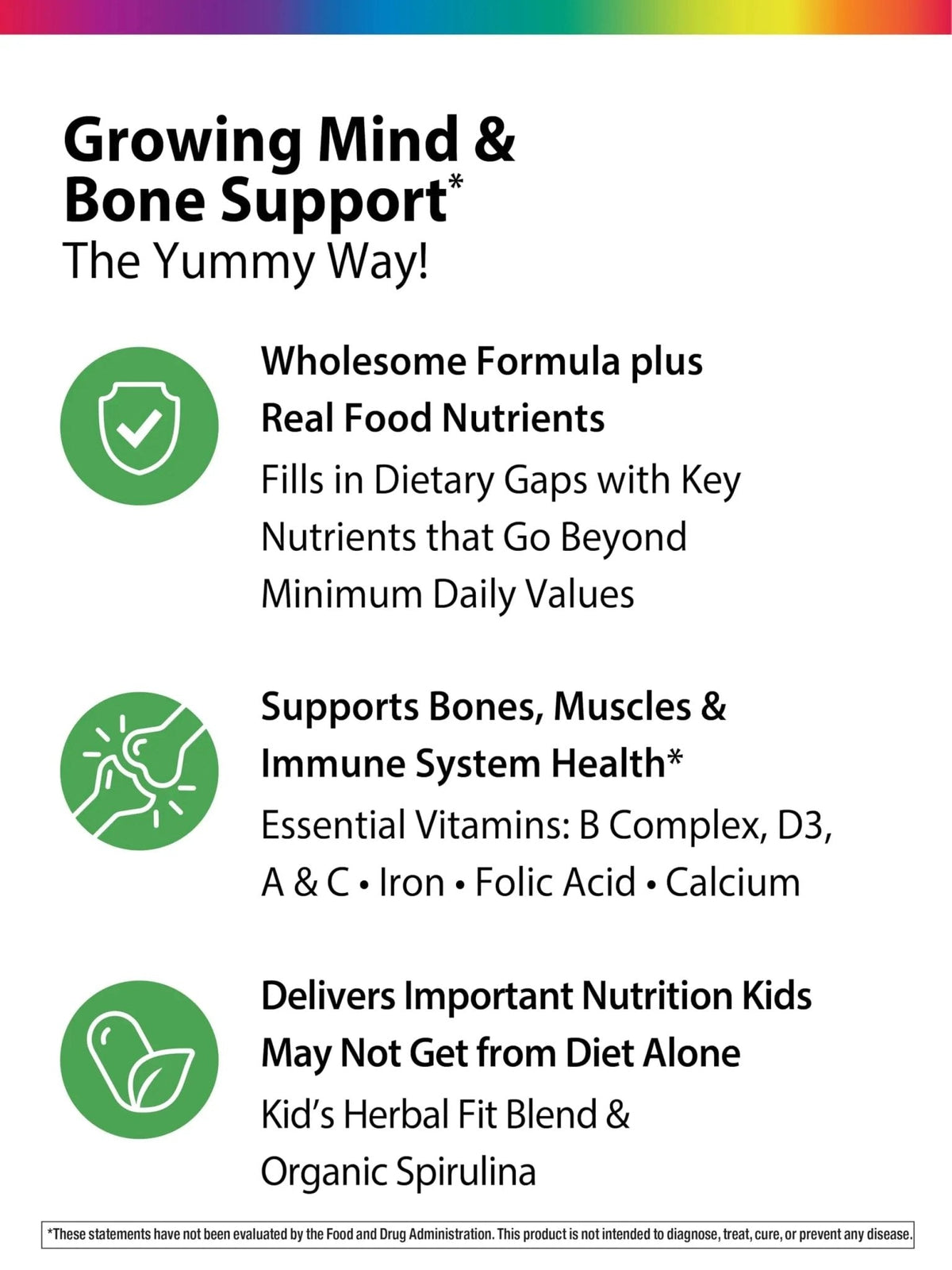 Rainbow Light Kids One + Multivitamin | 50 Chewable Tablets | with Iron & Tummy Friendly Probiotics | Fruit Punch Flavor | Real Food Nutrients - PrimeBioHealth - canada supplements