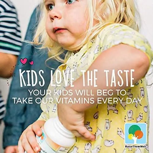 Raise Them Well Tasty Chewable Kids Multivitamin, All-Natural Colors, Flavors & Sweeteners, Daily Essential Vitamins for Children, Easy-to-Chew Vitamins, Strawberry - PrimeBioHealth - canada supplements