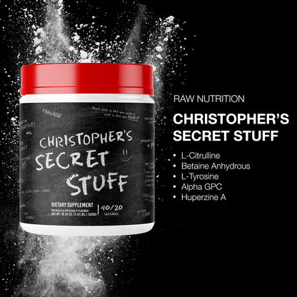 RAW Christopher's Secret Stuff Pre Workout Powder, Thavage (Tastes Like Winning) - Chris Bumstead CBUM Preworkout Supplement for Men & Women - Working Out, Hydration & Energy - 40 Servings - PrimeBioHealth - canada supplements
