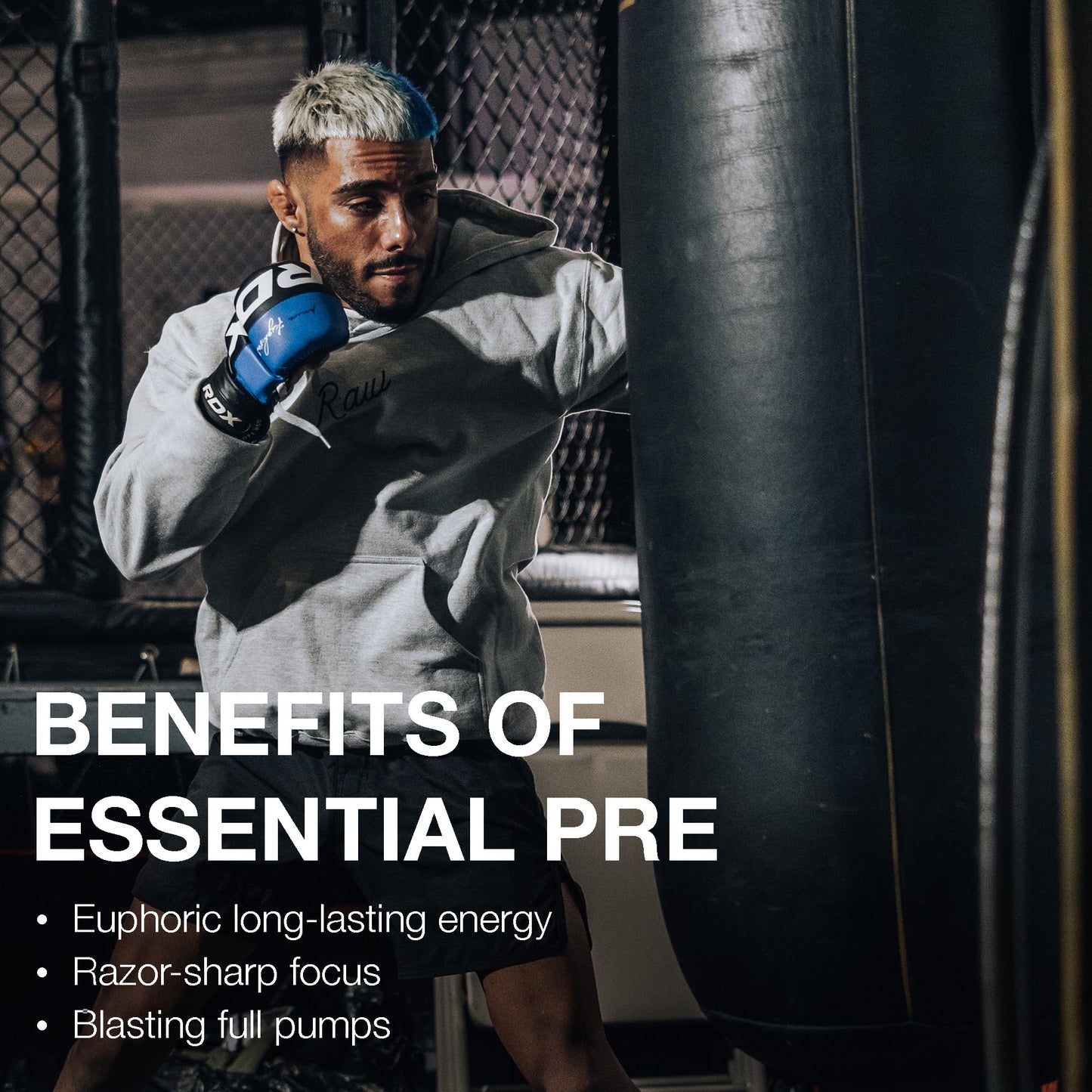 RAW Essential Pre-Workout Powder (Fruit Burst) - Chris Bumstead Sports Nutrition Supplement for Men & Women - Preworkout Energy Powder with Caffeine - PrimeBioHealth - canada supplements