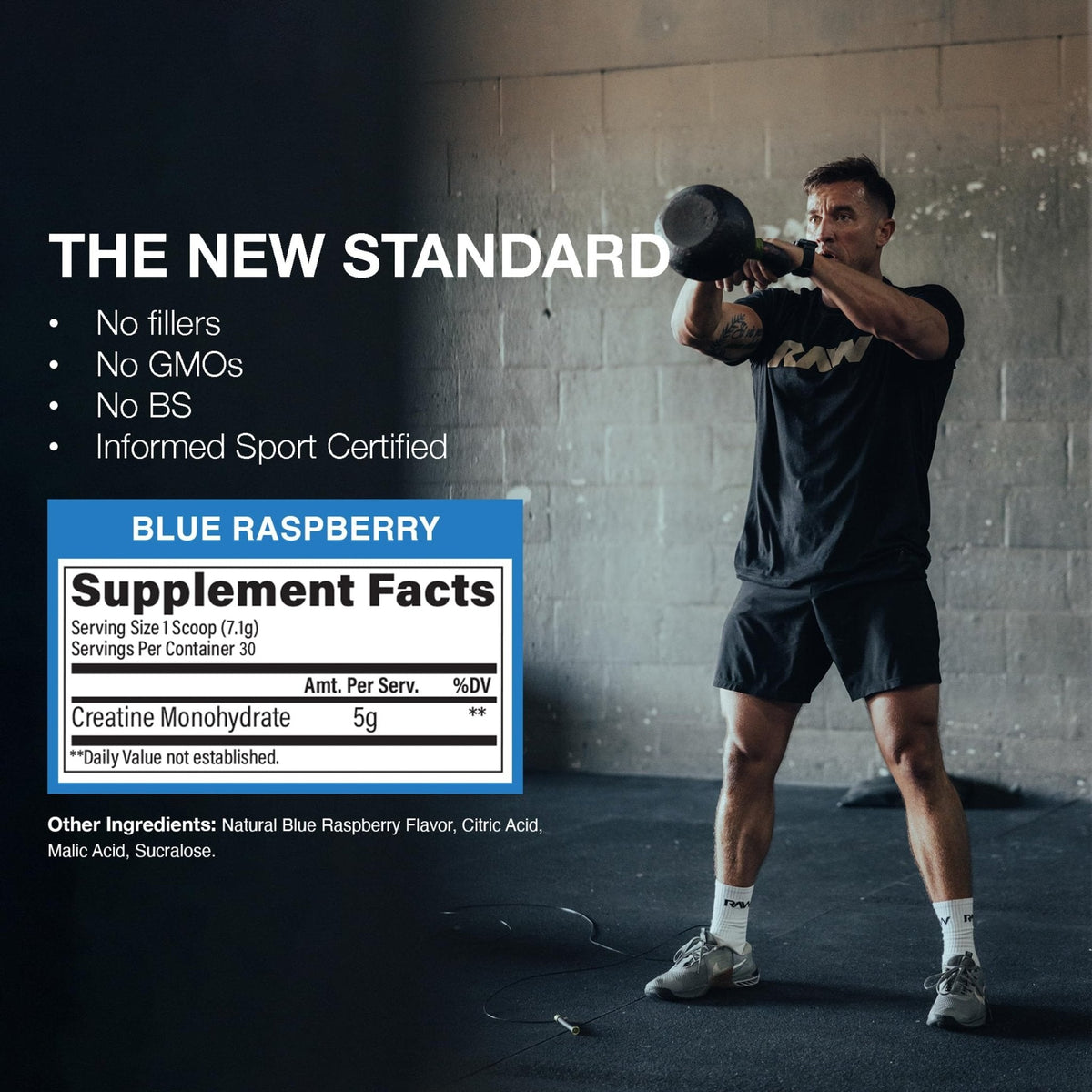 RAW Nutrition Creatine Monohydrate Powder, Blue Raspberry (30 Servings) - Micronized Creatine Monohydrate Supplement for Workout Performance, Build Muscle & Strength - PrimeBioHealth - canada supplements