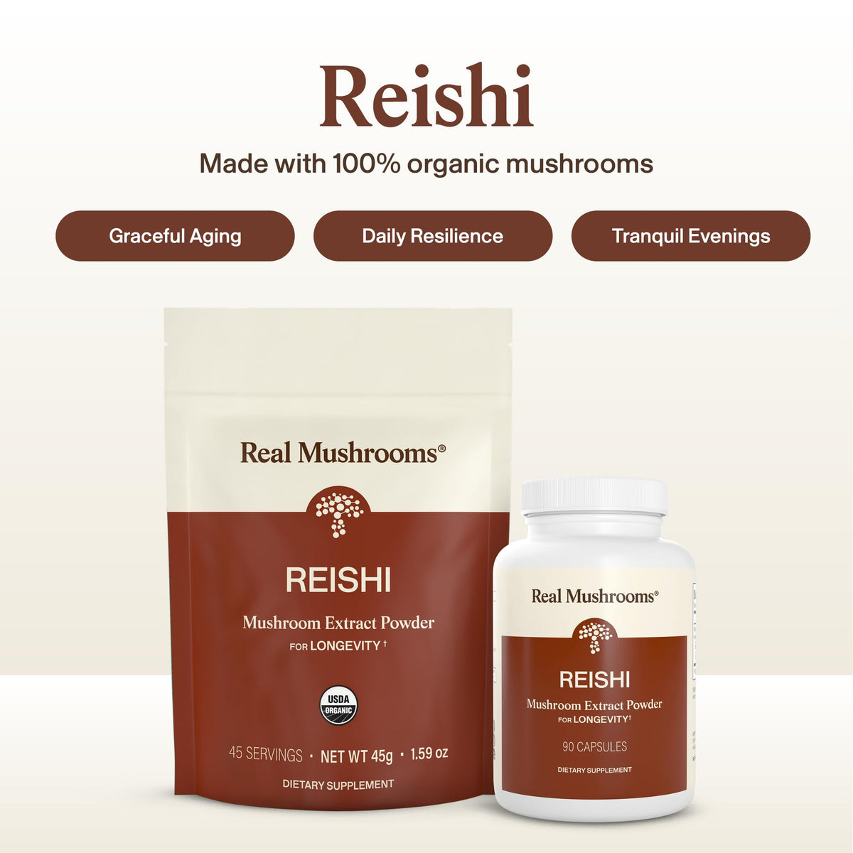 Real Mushrooms Reishi Mushroom Capsules - Handpicked Organic Mushroom Extracts - PrimeBioHealth - canada supplements