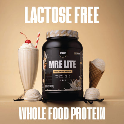 REDCON1 MRE LITE Whole Food Protein Powder, Vanilla Milkshake - Lactose Free & Sugar Free Meal Replacement with Animal Protein Blends - Easy to Digest Formula - Only 1g Carb per Serving (30 Servings) - PrimeBioHealth - canada supplements