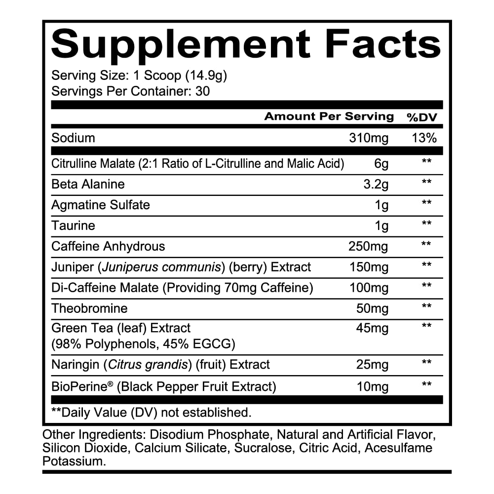 REDCON1 Total War Pre Workout, Watermelon - L Citrulline, Malic Acid, Green Tea Leaf Extract for Pump Boosting Pre Workout for Women & Men - 3.2g Beta Alanine - PrimeBioHealth - canada supplements